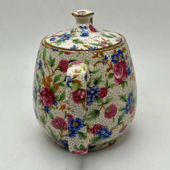 Vintage Royal Winton Teapot England Grimwades Old Cottage Chintz Pre 1960 1 Cup - Picture 4 of 16